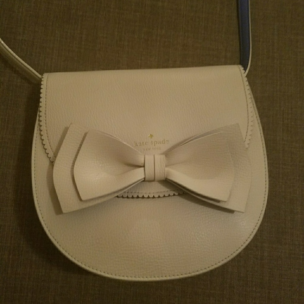 White Kate Spade Cross Body with Bow Accent